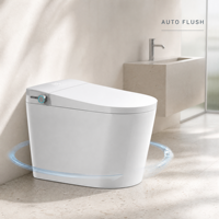 Toilette intelligente avec bidet et télécommande, siège chauffant, lavage à l'eau chaude, séchage à l'air et chasse d'eau automatique