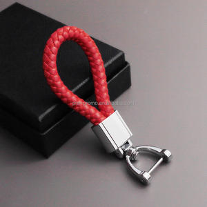 Venta al por mayor de llaveros personalizados de metal trenzado y cuero - Product Image 3