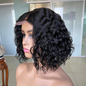 Venta al por mayor de pelucas de cabello humano natural con cierre de encaje Pre arrancado sin pegamento de encaje de onda profunda Peluca de Bob corto 100% cabello humano virgen - Product Image 3