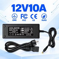Adaptateur secteur de bureau à faible ondulation 12V 10A 120W avec connecteur DC standard 5,5x2,5mm pour écran d'ordinateur et scanner