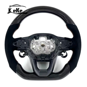 Volant personnalisé en suède noir et fibre de carbone pour Seat Leon Ateca <span class=keywords><strong>Tarraco</strong></span> 2020-2021, accessoires intérieurs - Product Image 1