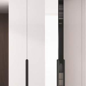 Poignée longue en aluminium pour porte coulissante d'armoire, avec loquet dissimulé sans fente, montée latéralement dans le tiroir - Product Image 6
