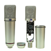 Microphone à condensateur cardioïde U87 -2, diaphragme doré de 34 mm, circuit d'amplification de classe A, alimentation fantôme 48V, microphone d'enregistrement vocal en studio