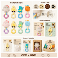 Jouet pour chien en peluche TPR en forme de beignet, couineur, pour petits chiens, jouet interactif à mâcher pour la dentition