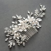 Neues Design Brilliant Gorgeous Ladies Hochzeits essen Party Sparkling Pearl Zircon Hair Comb