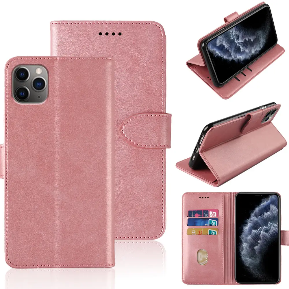 Luxury Calf Skin PU Leather Flip Cover Magnetic Wallet Phone Case For iPhone 12 Pro Max