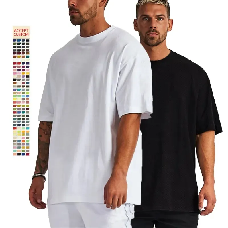 Yüksek kaliteli 280gsm ağır % 100% pamuk artı boyutu erkekler t-shirt düz süblimasyon özel boş Unisex büyük boy Tshirt