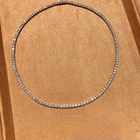 Collier tennis en diamant de laboratoire certifié IGI 10 points, or blanc 18 carats, taille brillant, chaîne tennis, bijoux fins, luxe pour femme