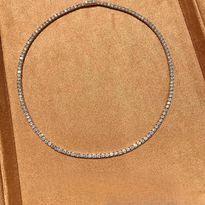 Collier tennis en diamant de laboratoire certifié IGI 10 points, or blanc 18 carats, taille brillant, chaîne tennis, bijoux fins, luxe pour femme - Product Image 3