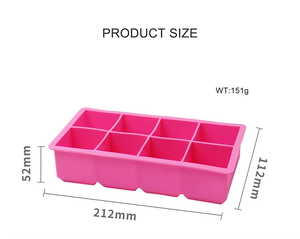 Moule à glaçons carré en silicone réutilisable portable à 8 cavités avec couvercle pour outils à crème glacée - Product Image 2