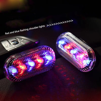Luz de Advertencia LED Recargable para Hombro, Alta Visibilidad, Roja y Azul Intermitente, Lámpara de Clip para Chaleco de Seguridad, Impermeable, con Sonido, para Tráfico