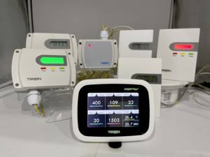 Instruments de <span class=keywords><strong>test</strong></span> HVAC Détecteur de qualité de l'air intérieur multifonction COV <span class=keywords><strong>CH2O</strong></span> PM2.5 PM10 CO2 T/RH Détecteur de gaz multiple - Product Image 2