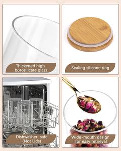 Vorratsdosen Glas Aufbewahrungsglaser Luftdicht Vorratsglas mit Holzdecke zur Spaghetti Aufbewahrung - Product Image 2