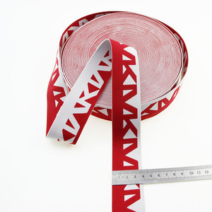 Xinda Bán Buôn Biểu Tượng Tùy Chỉnh Màu Đỏ 25Mm <span class=keywords><strong>Jacquard</strong></span> Ban Nhạc Đàn Hồi Nylon Vải Với Thiết Kế Miễn Phí Dịch Vụ Cho May Mặc & Giày Sử Dụng - Product Image 3