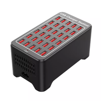 Station de charge USB 25 ports 150W/30A, station de charge USB multiple, chargeur multi-ports pour smartphones, tablettes