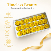 Fourniture d'usine : Têtes de roses préservées de 2 à 3 cm, 21 pièces, matériel floral DIY pour décorations de mariage et de maison, nouveautés pour arches de mariage