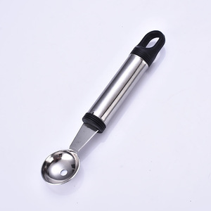 ที่ตักไอศกรีมสแตนเลส ที่ตัดผลไม้แตงโมขนาดเล็ก พร้อมด้ามจับทรงกลม อุปกรณ์ครัวอเนกประสงค์ - Product Image 2