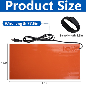 Manta Calefactora Flexible de Silicona de 120V 200W para Tuberías de PVC de 1/2" a 1 1/2" - Product Image 2