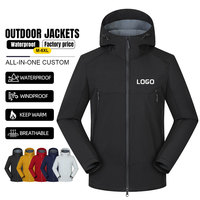 Veste d'hiver pour homme avec logo personnalisé, veste softshell haut de gamme, coupe-vent et imperméable, fermeture éclair, capuche, vêtements décontractés