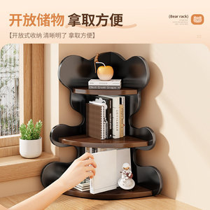 Corner <b>Shelf</b> 3 Tier Wood Storage Rack For Stationery Personal Care Toys Electronics Desktop Organizer - Product Image 2