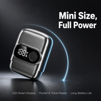 Mini rasoir électrique portable pour homme à 3 lames, rasoir à grille de voyage avec affichage LED, étanche IPX7, utilisation humide et sèche, recharge USB