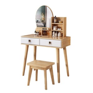 Nordic Solid Wood <b>Dressing</b> <b>Table</b> 80cm Modern Minimalist Style With Storage For <b>Small</b> Apartments - Product Image 5