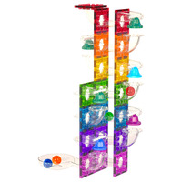 Jeu de construction de circuit de billes magnétique transparent, blocs de construction éducatifs STEM pour enfants de 3 ans et plus