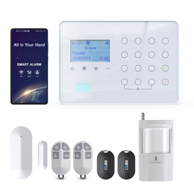 Top Selling HEYI GSM Alarm System Contact ID ADEMCO Protocol WIFI LTE Security System 32 Wireless 4 Wired Zone Panic Alert 4G 2G