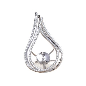 Colgante Grande de Plata S925 con Forma de Gota, 12-14 mm, Accesorio para Joyería de Perlas, Producto Semiacabado JG5979 - Product Image 5