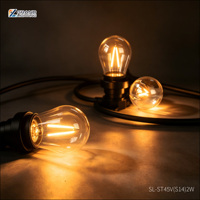 Ampoule à filament LED S14 décorative, culot E26/E27, AC100-230V, pour éclairage extérieur et intérieur, matériau PC ST45, dimmable