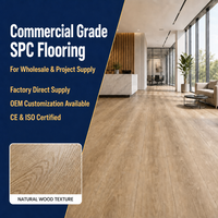 Plancher en vinyle SPC imperméable pour cuisine, salle de bain, sous-sol, plancher rigide de qualité commerciale à clipser pour la rénovation