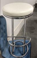Tabourets de comptoir de bar ronds en cuir chromé moderne en acier inoxydable meubles de cuisine tabouret de bar en forme de Z chaise haute