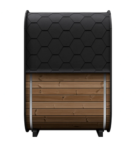 ห้องซาวน่าอบไอน้ำแบบเปียกขนาดเล็กกลางแจ้งสำหรับ 2 คน ทำจากไม้เนื้อแข็งสีดำ พร้อมเตาและหิน - Product Image 3