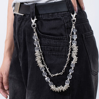 Chaîne de Taille Crâne Style Punk Sombre Homme, Chaîne pour Jean et Pantalon, Accessoires Hip-hop de Rue Personnalisés