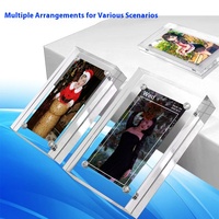 Cadre photo magnétique double face transparent en acrylique 4x6 imprimé UV pour affichage de photos et cartes sur table – Vente en gros