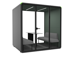 Cabine acoustique insonorisée pour réunions de 4 personnes, en verre trempé, pour discussion de groupe au bureau - Product Image 3