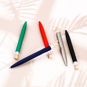 Bolígrafo Ecológico <span class=keywords><strong>OKASA</strong></span> TE885 de Aluminio Reciclado con Logotipo Personalizado, Barril Metálico, Empujador de Bambú, Tinta Alemana, Colores Personalizados para Oficina/Escuela - Product Image 2