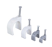 Accessoires de câblage électrique, pinces à ongles plates, pince ronde en plastique pour câble mural, 4-50mm