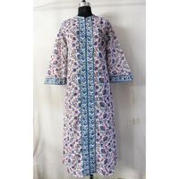 Robe longue décontractée évasée en coton écologique, taille naturelle, imprimé floral bohème, lavable, trois quarts, grande taille, pour l'été