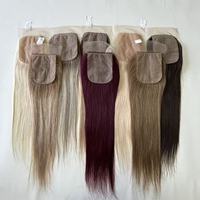Expédition immédiate : Closures en cheveux naturels à base de soie, aspect naturel, diverses couleurs, 100% cheveux humains bruts, intégration pour femmes