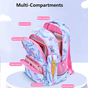 2024 nouvelle arrivée mode enfants sac à dos pour les filles étanche à l'<span class=keywords><strong>eau</strong></span> imprimé floral couleur arc-en-ciel pour les adolescentes retour à l'école étudiant - Product Image 5