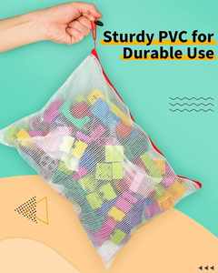PVC Clear Organizer Contract <b>File</b> Folder Multi-purpose Mesh Zipper Pouch Moisture-proof Home Organizer Bag for Makeup Storage - Product Image 5