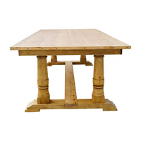 Table rustique en pin massif de qualité commerciale avec pieds tournés amovibles pour location événementielle (mariages, fêtes)