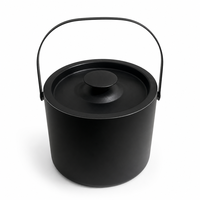 Seau à glace isotherme double paroi 3L en acier inoxydable avec pelle à glace et pinces, anti-fuite, pour fêtes, bars, cocktails, vente en gros, OEM