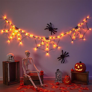Halloween Spider Web LED String Lights for Halloween Dorm Room Party Decor Spooky Themed College Festival Ambient Lighting - Product Image 6