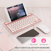 Mini teclado portátil Ultra Delgado 75% silencioso inalámbrico Dual BT para iOS iPad Android tabletas teléfonos móviles Mac Windows OS