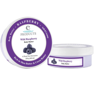 Baies de framboise sauvages protègent la peau avec un beurre corporel luxueux et sensuel au sel de la mer Morte, beurre de karité et beurre de cacao, hydrate en profondeur et adoucit - Product Image 1