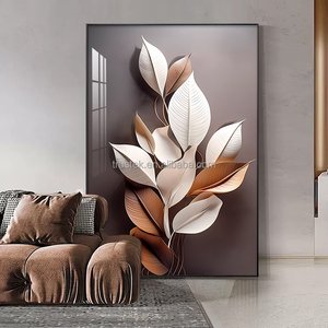 Décorations murales 3D en forme de fleurs pour salon, personnalisables, en bois, plastique, alliage d'aluminium, LED en option, peintures de la marque Trustek - Product Image 6