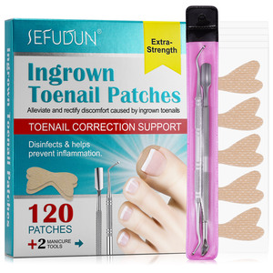 120 patchs correcteurs d'ongles professionnels indolores pour pédicure, kit d'outils de correction et d'élimination des ongles incarnés avec lime et rehausseur - Product Image 1