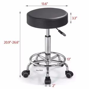 Barbershop Furniture <span class=keywords><strong>Chaise</strong></span> de technicien en cuir PVC imperméable noir <span class=keywords><strong>Chaise</strong></span> de manucure avec tabouret de pédicure en éponge haute densité - Product Image 2